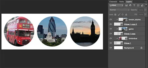 Three Circle Clipping Mask