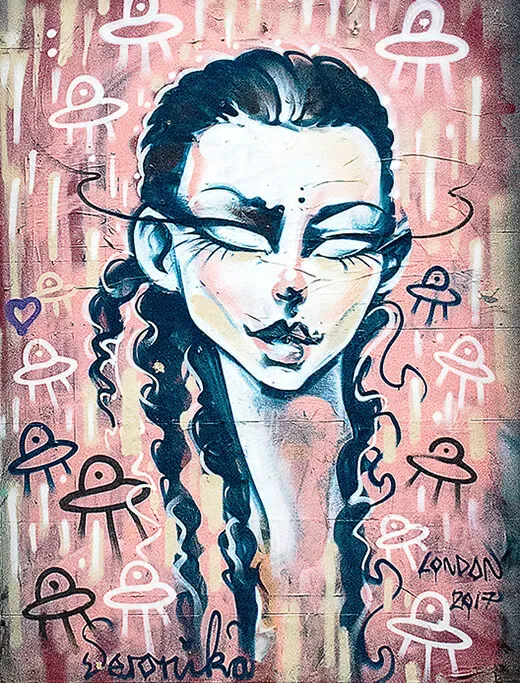 alien woman street art corrected